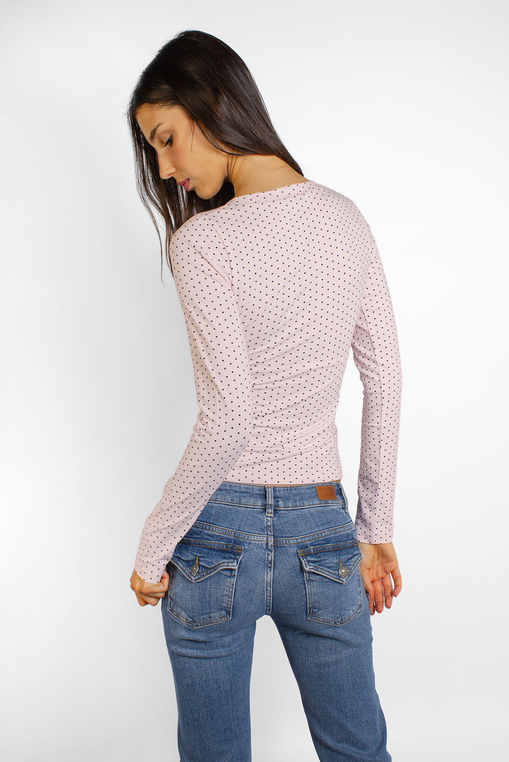Long-sleeve wrap top | Subdued