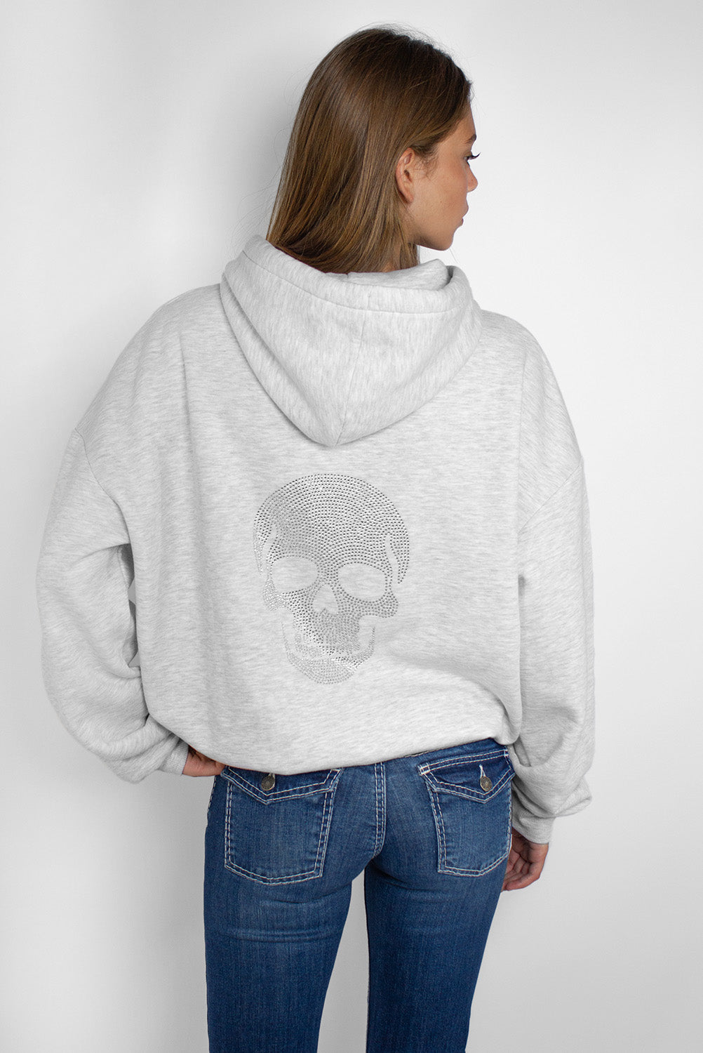 Rhinestone skull hoodie | Subdued