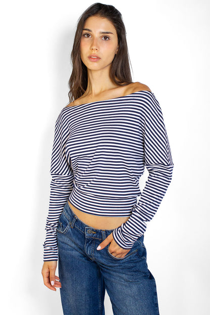 T-shirt with a boat neck | Subdued
