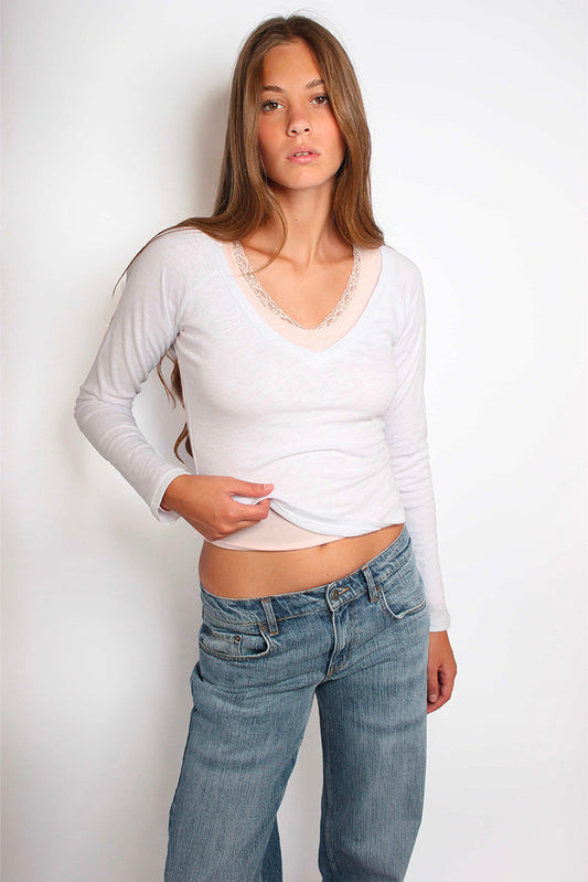 Long-sleeved crew-neck T-shirt | Subdued