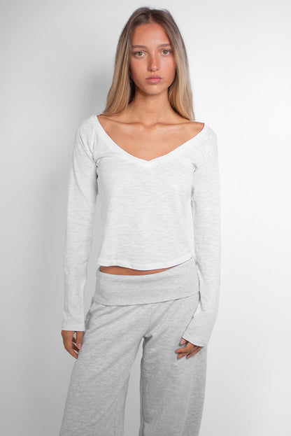 Long-sleeved crew-neck T-shirt | Subdued