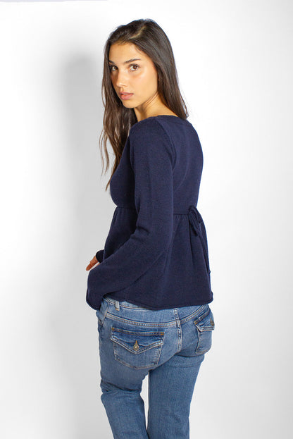 Wrap front v-neck sweater | Subdued