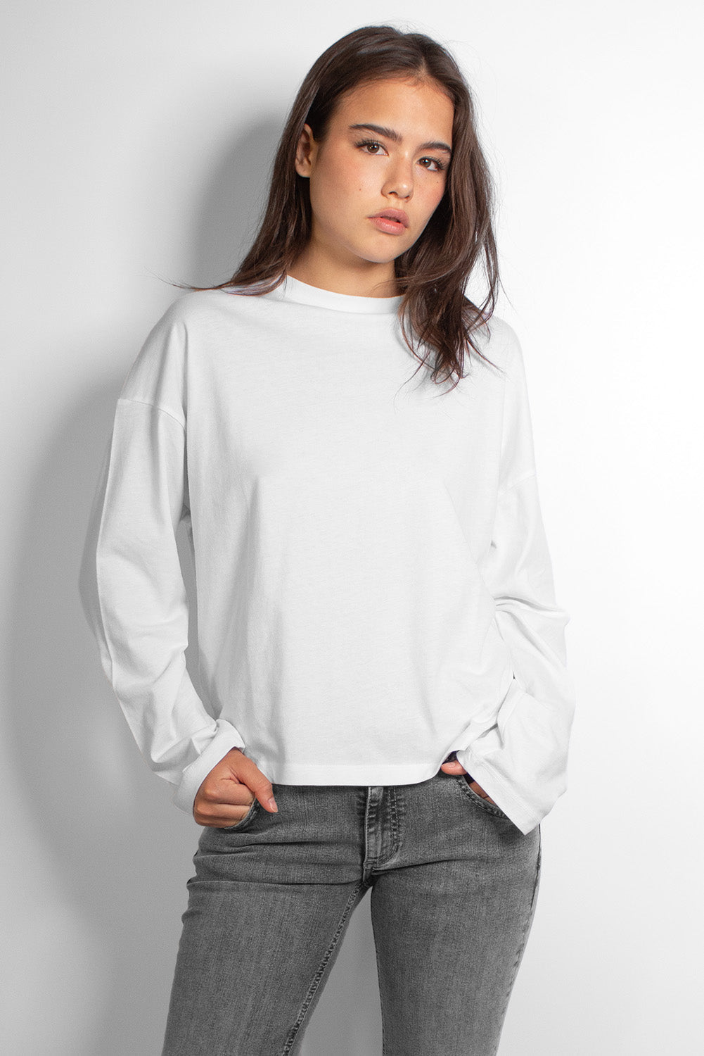 Long-sleeved crew-neck T-shirt | Subdued