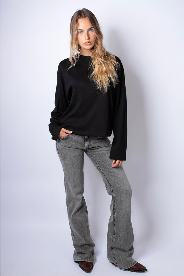 Long-sleeved crew-neck T-shirt | Subdued