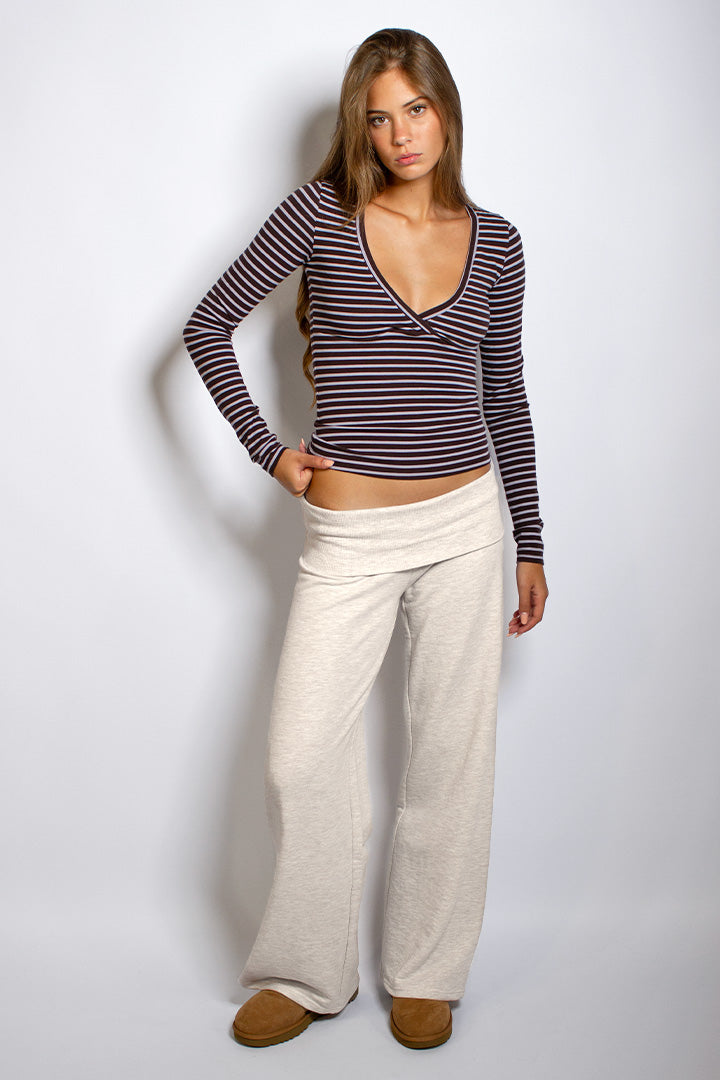 Trousers with turn-up hem | Subdued
