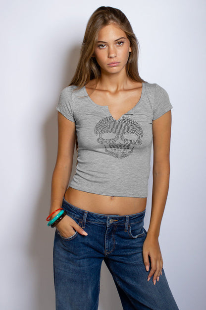 Skull Rhinestone T-Shirt | Subdued