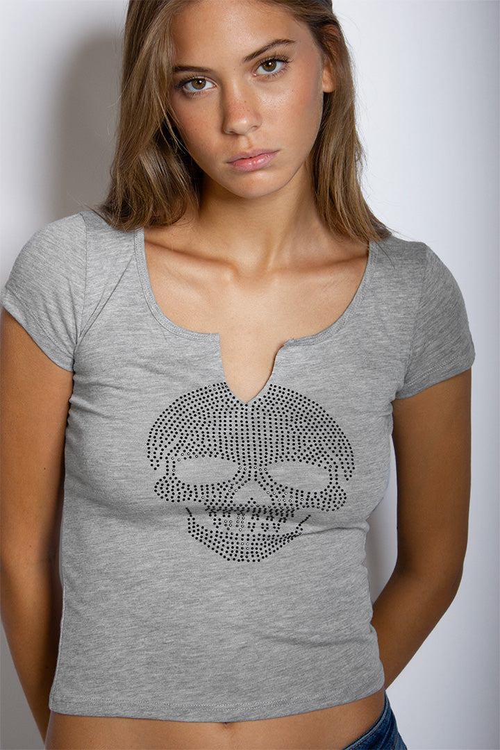 Skull Rhinestone T-Shirt | Subdued