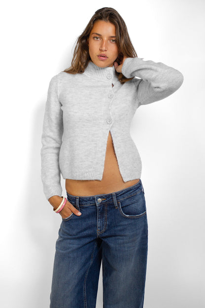 Cardigan with side buttons | Subdued