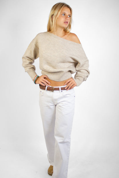 Boat neck sweater | Subdued