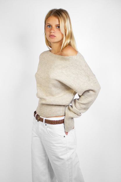 Boat neck sweater | Subdued