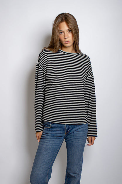 Striped crew-neck T-shirt | Subdued
