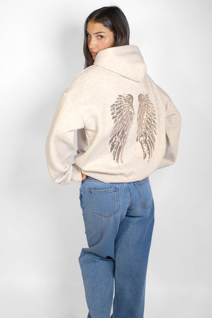 Wings sequin hoodie | Subdued