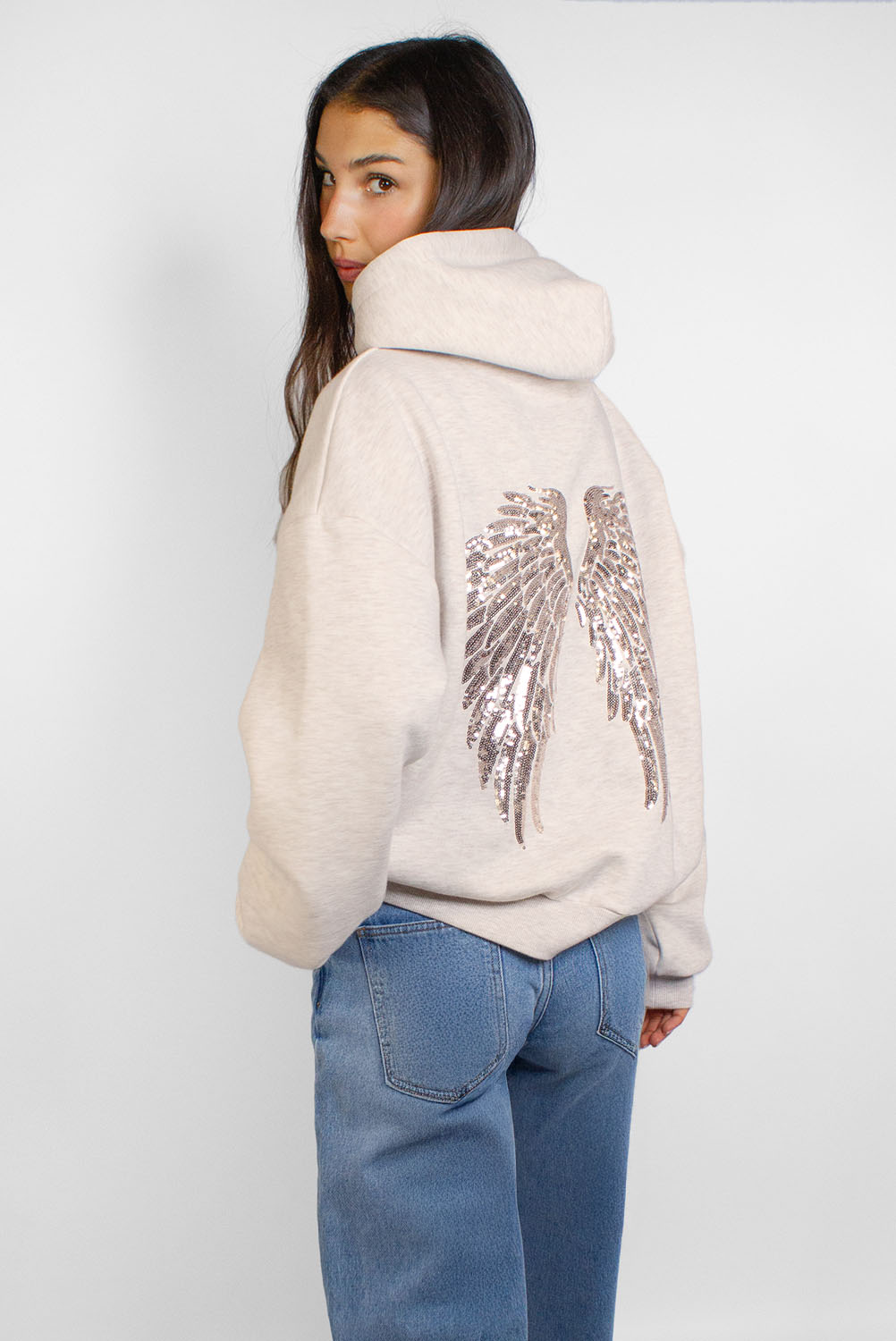 Wings sequin hoodie | Subdued